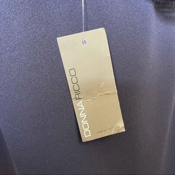 Donna Ricco New York Size 6 NWT Navy Crochet Lace Bell Sleeve Dress Cocktail - Picture 6 of 10